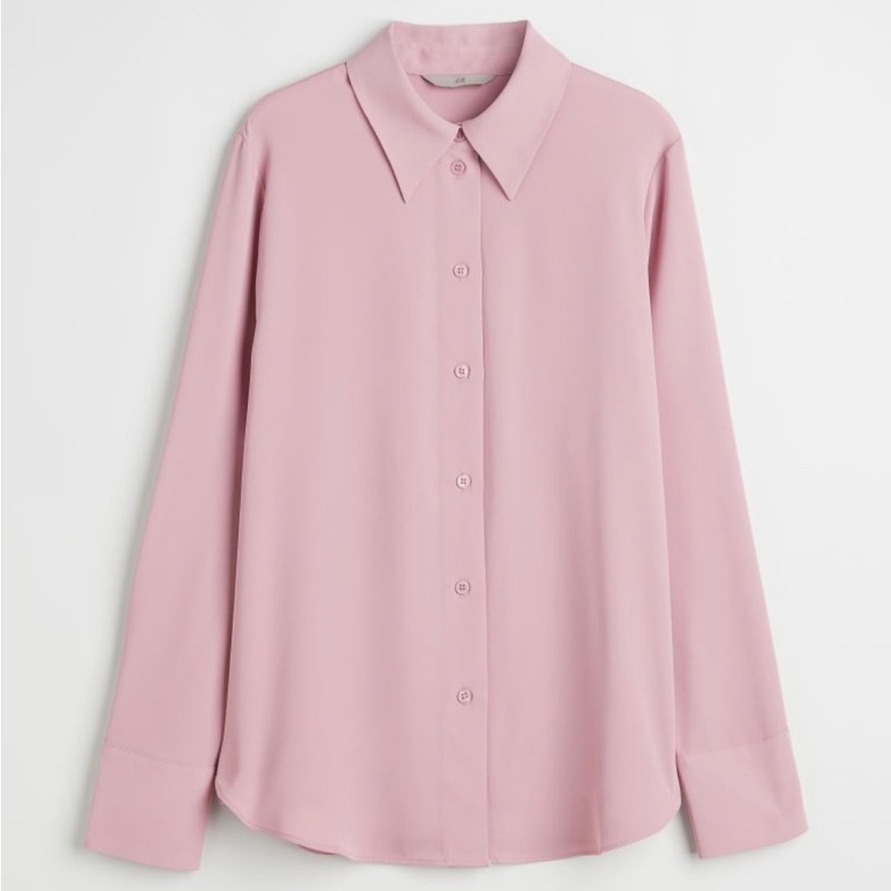 Pink Pointed Button Down Collar Shirt